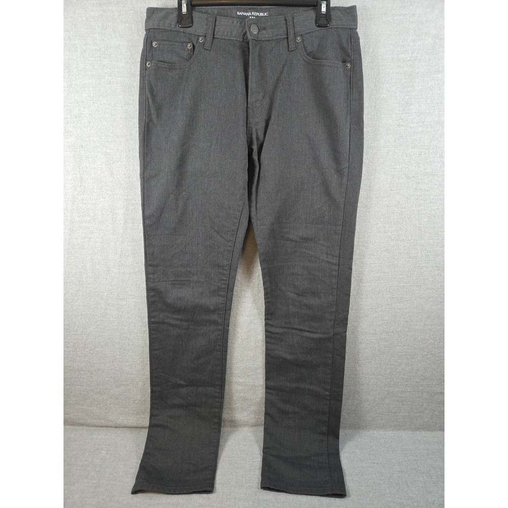 Banana Republic Travel Jeans Mens 32x34 Charcoal Gray Slim Fit Soft Flex Career‎
